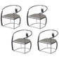 Modern Style Arm Chair Open Back Metal Dining Accent Chair for Home Black White 4 Piece Set Clearhalo 'Dining Chairs' 'Dining Tables & Seating' 'dining_chair' 'furn' 'furn_dining_chair' 'Furniture' 'Kitchen & Dining Furniture' 7589271