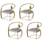 Modern Style Arm Chair Open Back Metal Dining Accent Chair for Home White-Gold 4 Piece Set Clearhalo 'Dining Chairs' 'Dining Tables & Seating' 'dining_chair' 'furn' 'furn_dining_chair' 'Furniture' 'Kitchen & Dining Furniture' 7589276