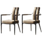 Modern Style Arm Chair Open Back Metal Dining Accent Chair for Home Black-Gray 2 Piece Set Clearhalo 'Dining Chairs' 'Dining Tables & Seating' 'dining_chair' 'furn' 'furn_dining_chair' 'Furniture' 'Kitchen & Dining Furniture' 7589280
