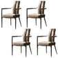Modern Style Arm Chair Open Back Metal Dining Accent Chair for Home Black-Gray 4 Piece Set Clearhalo 'Dining Chairs' 'Dining Tables & Seating' 'dining_chair' 'furn' 'furn_dining_chair' 'Furniture' 'Kitchen & Dining Furniture' 7589281