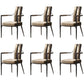 Modern Style Arm Chair Open Back Metal Dining Accent Chair for Home Black-Gray 6 Piece Set Clearhalo 'Dining Chairs' 'Dining Tables & Seating' 'dining_chair' 'furn' 'furn_dining_chair' 'Furniture' 'Kitchen & Dining Furniture' 7589282