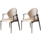 Modern Style Arm Chair Open Back Metal Dining Accent Chair for Home Beige Black 2 Piece Set Clearhalo 'Dining Chairs' 'Dining Tables & Seating' 'dining_chair' 'furn' 'furn_dining_chair' 'Furniture' 'Kitchen & Dining Furniture' 7589285