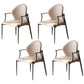 Modern Style Arm Chair Open Back Metal Dining Accent Chair for Home Beige Black 4 Piece Set Clearhalo 'Dining Chairs' 'Dining Tables & Seating' 'dining_chair' 'furn' 'furn_dining_chair' 'Furniture' 'Kitchen & Dining Furniture' 7589286