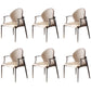 Modern Style Arm Chair Open Back Metal Dining Accent Chair for Home Beige Black 6 Piece Set Clearhalo 'Dining Chairs' 'Dining Tables & Seating' 'dining_chair' 'furn' 'furn_dining_chair' 'Furniture' 'Kitchen & Dining Furniture' 7589287
