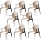 Modern Style Arm Chair Open Back Metal Dining Accent Chair for Home Beige Black 8 Piece Set Clearhalo 'Dining Chairs' 'Dining Tables & Seating' 'dining_chair' 'furn' 'furn_dining_chair' 'Furniture' 'Kitchen & Dining Furniture' 7589288