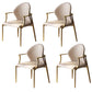 Modern Style Arm Chair Open Back Metal Dining Accent Chair for Home Beige Gold 4 Piece Set Clearhalo 'Dining Chairs' 'Dining Tables & Seating' 'dining_chair' 'furn' 'furn_dining_chair' 'Furniture' 'Kitchen & Dining Furniture' 7589291