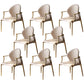 Modern Style Arm Chair Open Back Metal Dining Accent Chair for Home Beige Gold 8 Piece Set Clearhalo 'Dining Chairs' 'Dining Tables & Seating' 'dining_chair' 'furn' 'furn_dining_chair' 'Furniture' 'Kitchen & Dining Furniture' 7589293