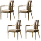 Modern Style Arm Chair Open Back Metal Dining Accent Chair for Home Gold-grey 4 Piece Set Clearhalo 'Dining Chairs' 'Dining Tables & Seating' 'dining_chair' 'furn' 'furn_dining_chair' 'Furniture' 'Kitchen & Dining Furniture' 7589296