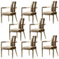 Modern Style Arm Chair Open Back Metal Dining Accent Chair for Home Gold-grey 8 Piece Set Clearhalo 'Dining Chairs' 'Dining Tables & Seating' 'dining_chair' 'furn' 'furn_dining_chair' 'Furniture' 'Kitchen & Dining Furniture' 7589298
