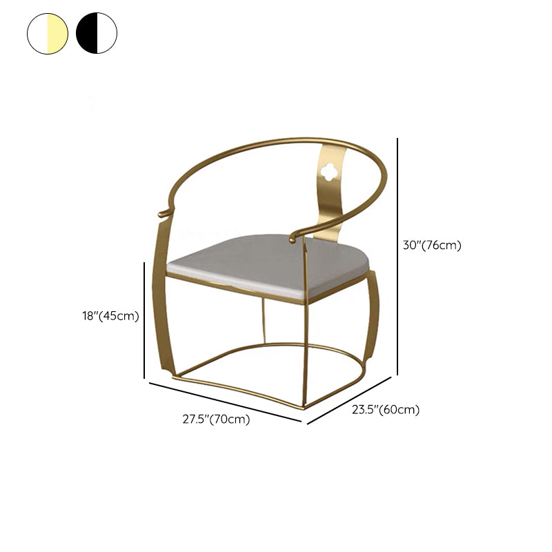 Modern Style Arm Chair Open Back Metal Dining Accent Chair for Home Clearhalo 'Dining Chairs' 'Dining Tables & Seating' 'dining_chair' 'furn' 'furn_dining_chair' 'Furniture' 'Kitchen & Dining Furniture' 7589299