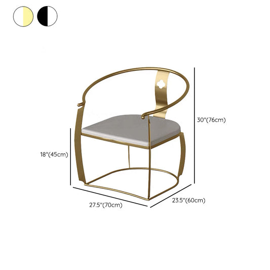 Modern Style Arm Chair Open Back Metal Dining Accent Chair for Home Clearhalo 'Dining Chairs' 'Dining Tables & Seating' 'dining_chair' 'furn' 'furn_dining_chair' 'Furniture' 'Kitchen & Dining Furniture' 7589299