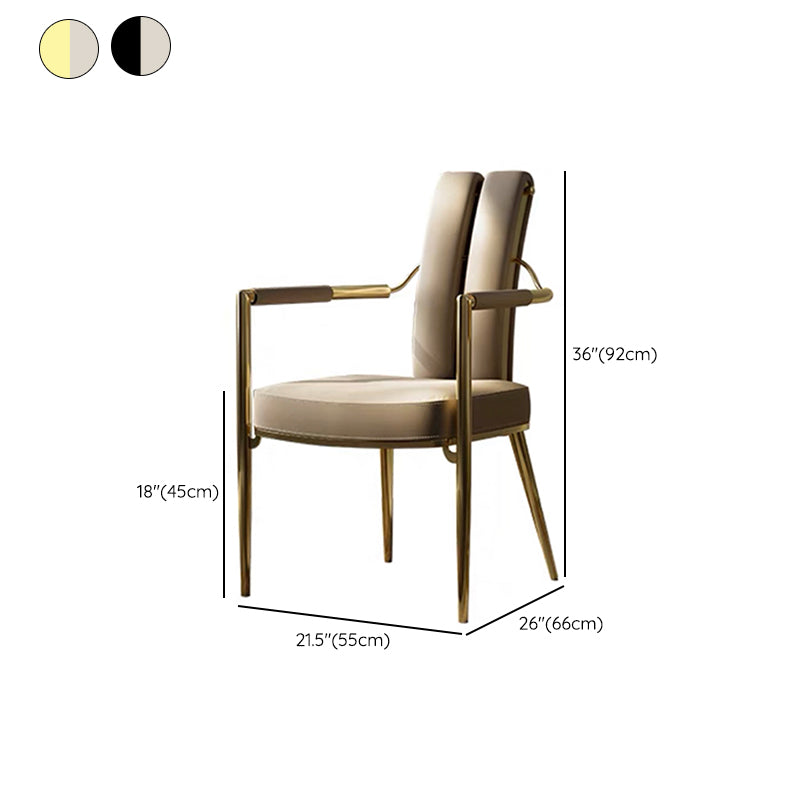 Modern Style Arm Chair Open Back Metal Dining Accent Chair for Home Clearhalo 'Dining Chairs' 'Dining Tables & Seating' 'dining_chair' 'furn' 'furn_dining_chair' 'Furniture' 'Kitchen & Dining Furniture' 7589300