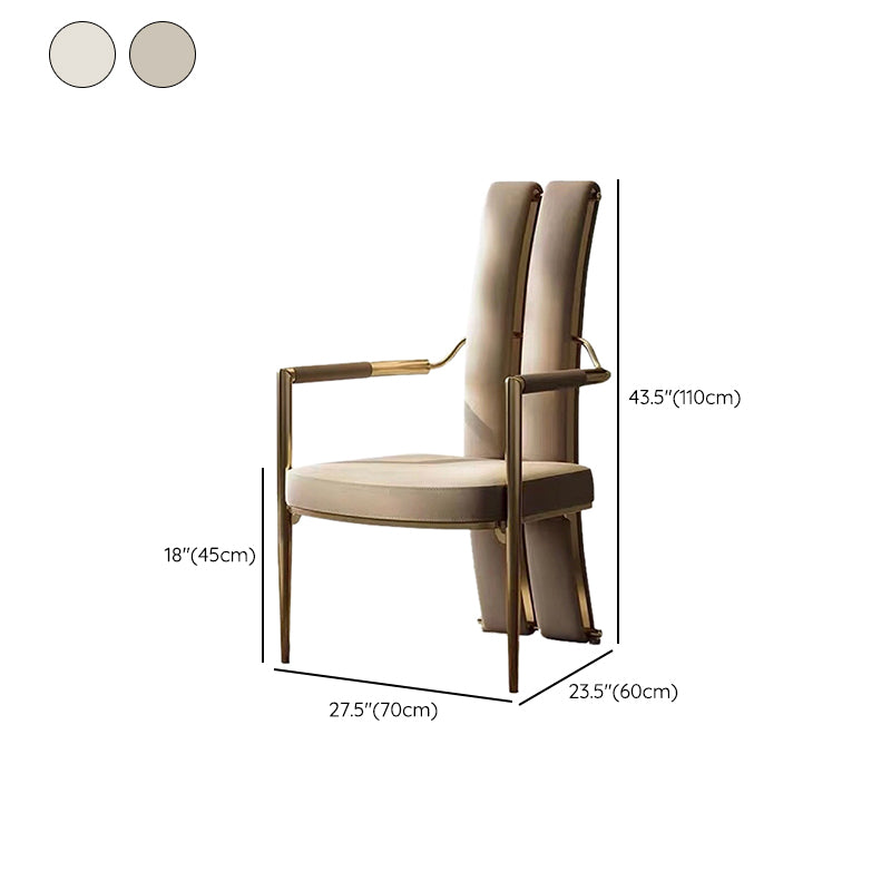 Modern Style Arm Chair Open Back Metal Dining Accent Chair for Home Clearhalo 'Dining Chairs' 'Dining Tables & Seating' 'dining_chair' 'furn' 'furn_dining_chair' 'Furniture' 'Kitchen & Dining Furniture' 7589301