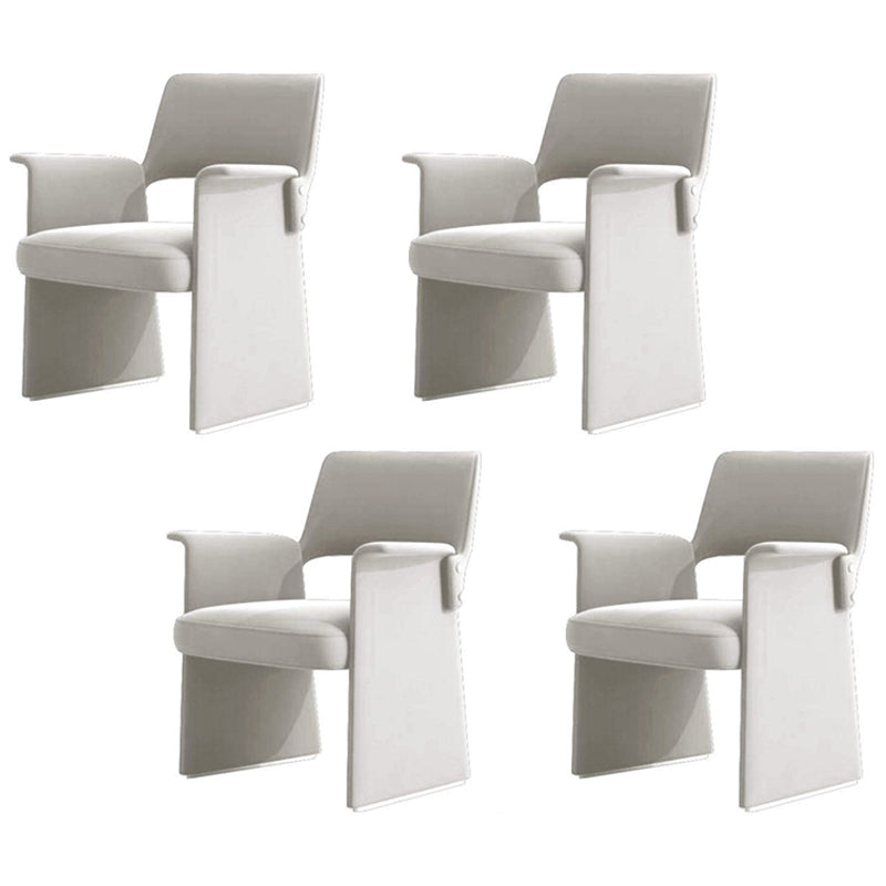Silla de brazo de estilo moderno silla de comedor abierta de cuero de cuero para el comedor