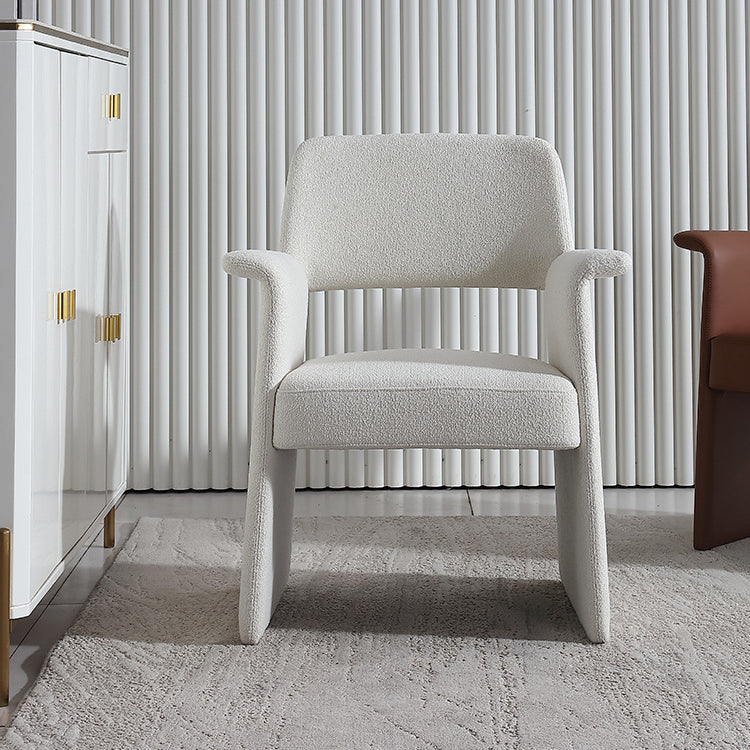 Silla de brazo de estilo moderno silla de comedor abierta de cuero de cuero para el comedor