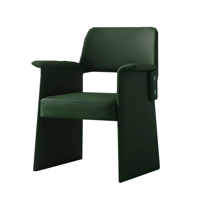 Silla de brazo de estilo moderno silla de comedor abierta de cuero de cuero para el comedor