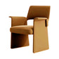 Silla de brazo de estilo moderno silla de comedor abierta de cuero de cuero para el comedor