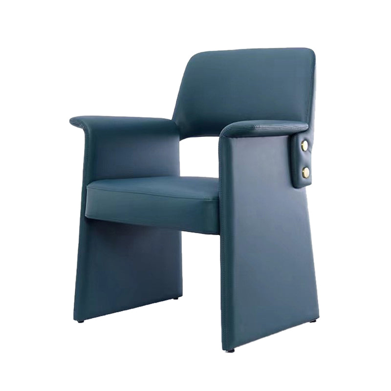 Silla de brazo de estilo moderno silla de comedor abierta de cuero de cuero para el comedor