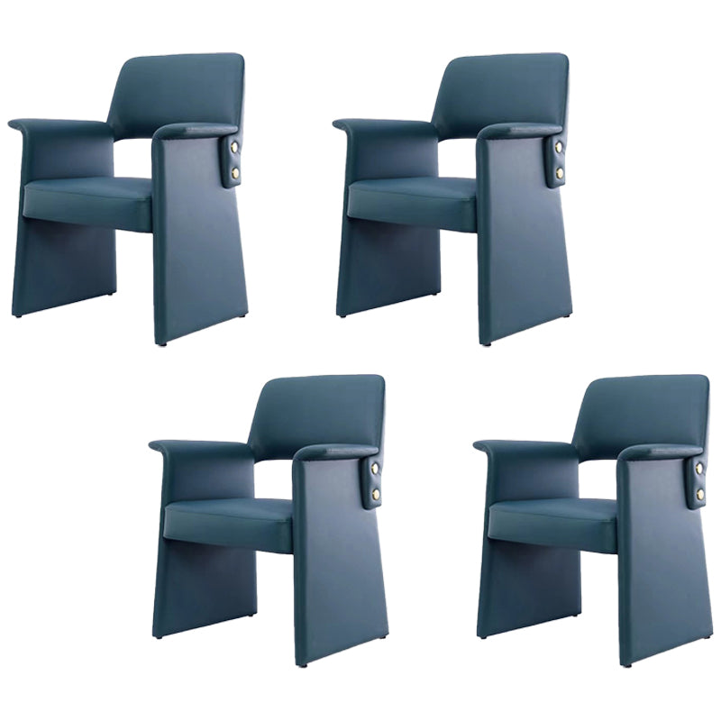 Silla de brazo de estilo moderno silla de comedor abierta de cuero de cuero para el comedor