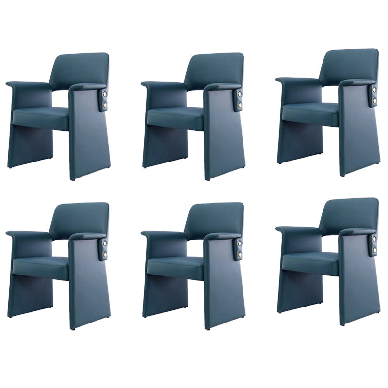 Silla de brazo de estilo moderno silla de comedor abierta de cuero de cuero para el comedor