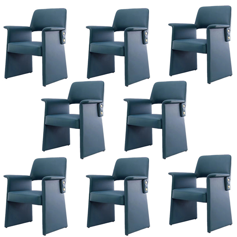 Silla de brazo de estilo moderno silla de comedor abierta de cuero de cuero para el comedor