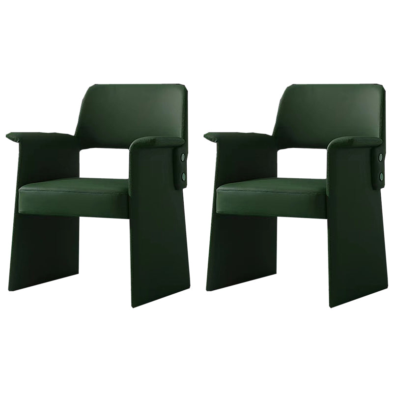 Silla de brazo de estilo moderno silla de comedor abierta de cuero de cuero para el comedor
