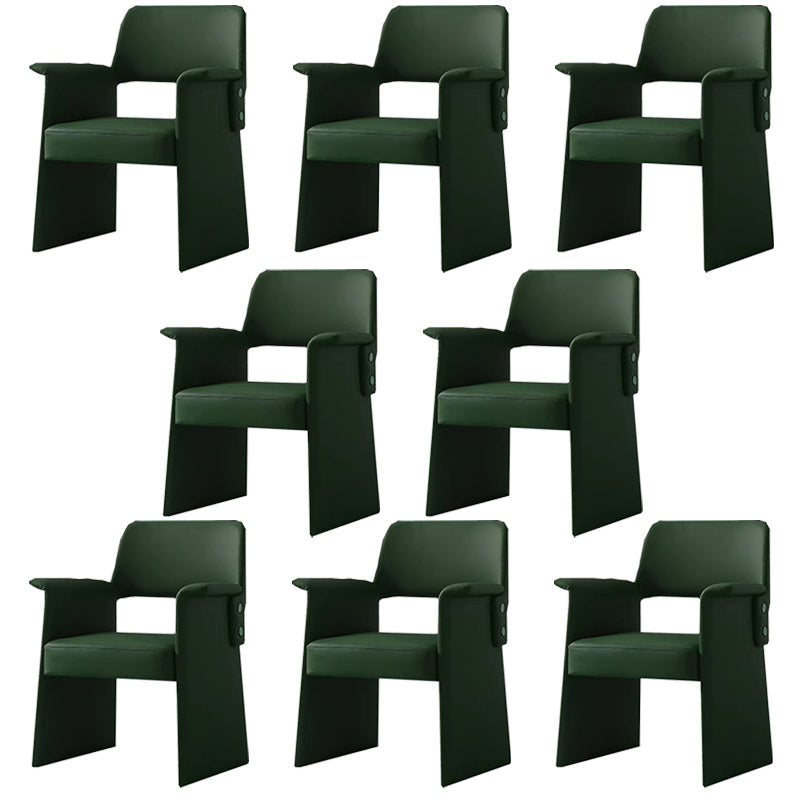 Silla de brazo de estilo moderno silla de comedor abierta de cuero de cuero para el comedor