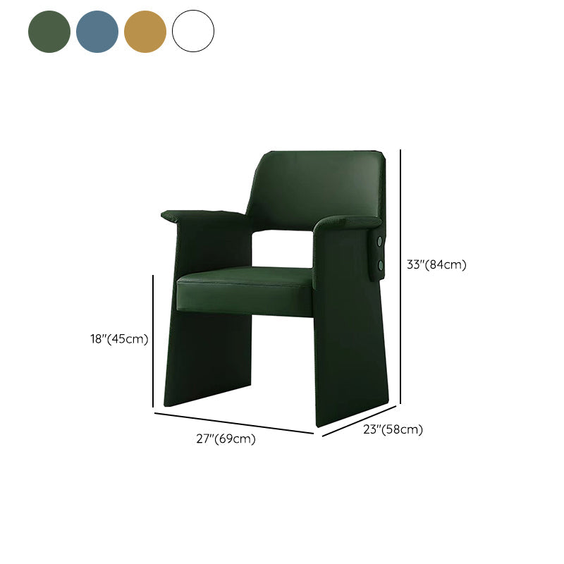 Silla de brazo de estilo moderno silla de comedor abierta de cuero de cuero para el comedor