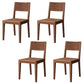 Nordic Armless Backrest Wood Chair with Wooden Legs for Dining Room Walnut Ash 4 Piece Set Clearhalo 'Dining Chairs' 'Dining Tables & Seating' 'dining_chair' 'furn' 'furn_dining_chair' 'Furniture' 'Kitchen & Dining Furniture' 7589337