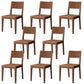 Nordic Armless Backrest Wood Chair with Wooden Legs for Dining Room Walnut Ash 8 Piece Set Clearhalo 'Dining Chairs' 'Dining Tables & Seating' 'dining_chair' 'furn' 'furn_dining_chair' 'Furniture' 'Kitchen & Dining Furniture' 7589341