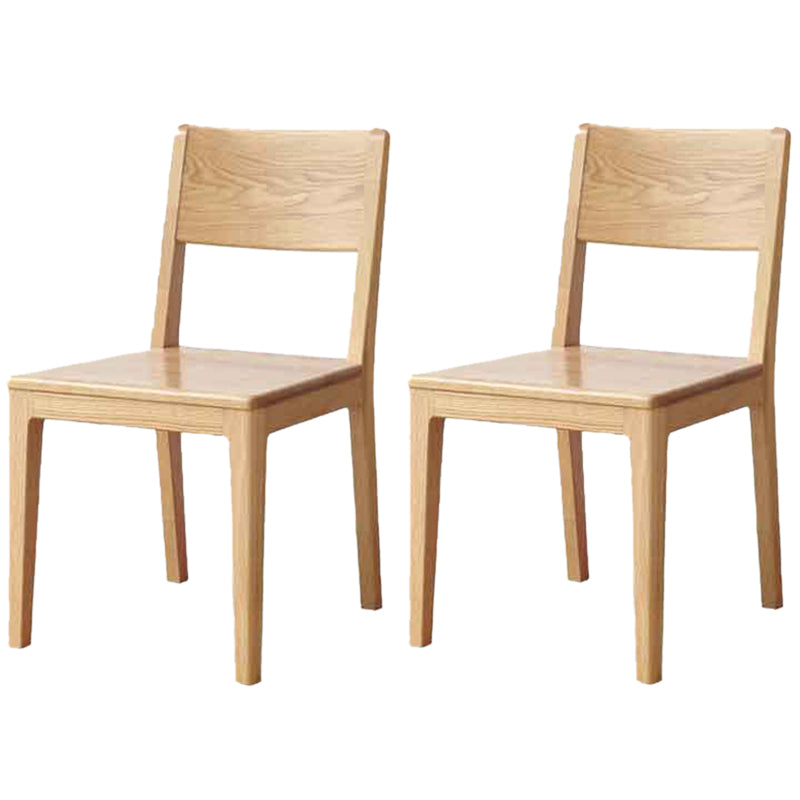 Nordic Armless Backrest Wood Chair with Wooden Legs for Dining Room Natural Wood 2 Piece Set Clearhalo 'Dining Chairs' 'Dining Tables & Seating' 'dining_chair' 'furn' 'furn_dining_chair' 'Furniture' 'Kitchen & Dining Furniture' 7589346