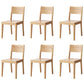 Nordic Armless Backrest Wood Chair with Wooden Legs for Dining Room Natural Wood 6 Piece Set Clearhalo 'Dining Chairs' 'Dining Tables & Seating' 'dining_chair' 'furn' 'furn_dining_chair' 'Furniture' 'Kitchen & Dining Furniture' 7589349