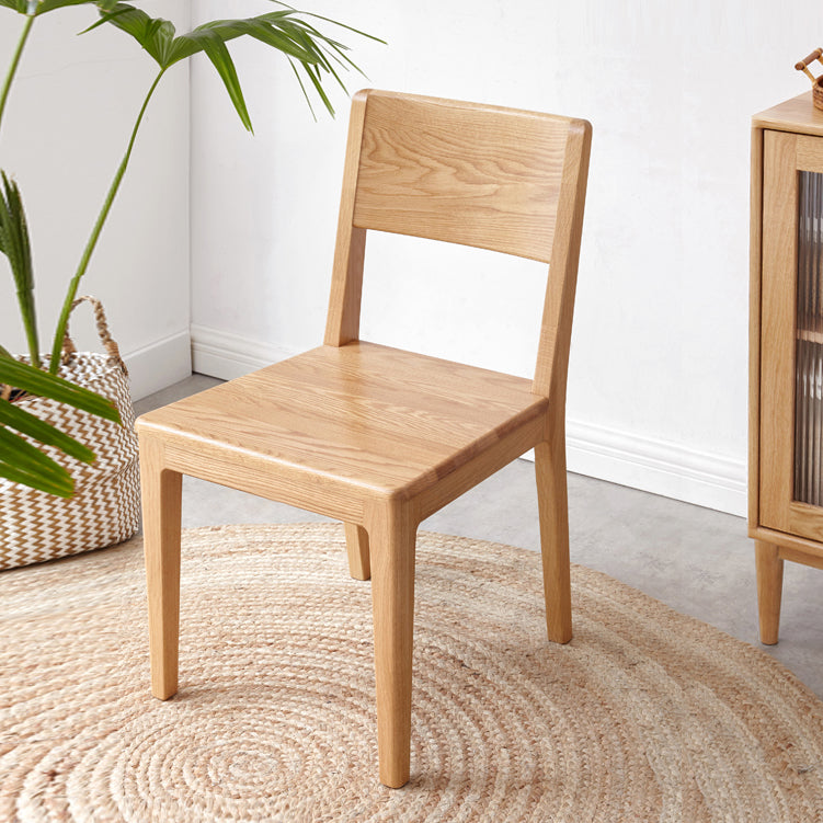 Nordic Armless Backrest Wood Chair with Wooden Legs for Dining Room Clearhalo 'Dining Chairs' 'Dining Tables & Seating' 'dining_chair' 'furn' 'furn_dining_chair' 'Furniture' 'Kitchen & Dining Furniture' 7589352