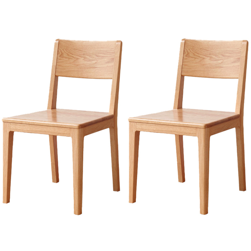 Nordic Armless Backrest Wood Chair with Wooden Legs for Dining Room Natural Solid Wood 2 Piece Set Clearhalo 'Dining Chairs' 'Dining Tables & Seating' 'dining_chair' 'furn' 'furn_dining_chair' 'Furniture' 'Kitchen & Dining Furniture' 7589354