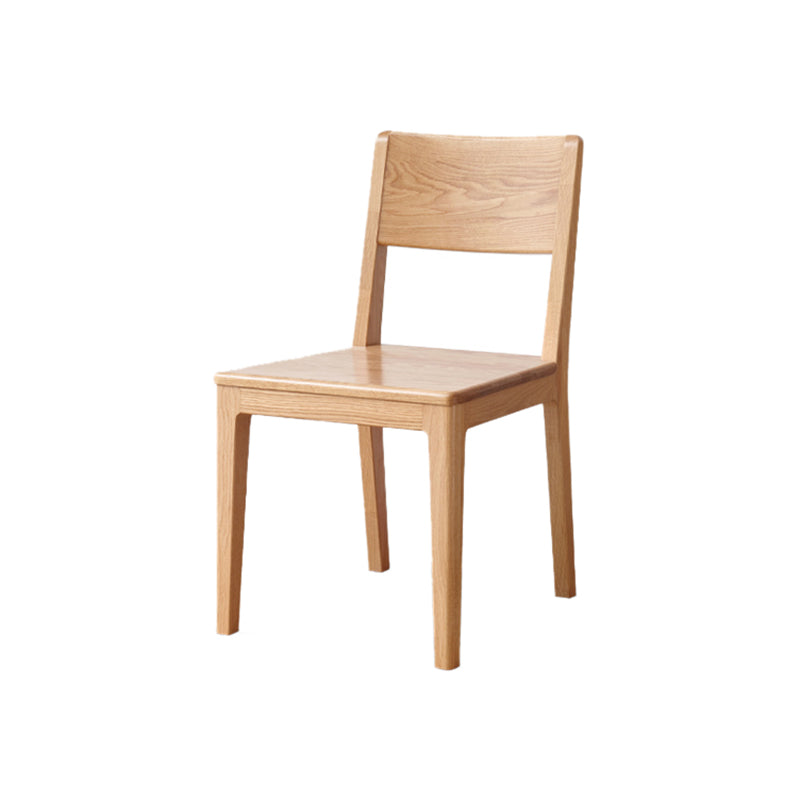 Nordic Armless Backrest Wood Chair with Wooden Legs for Dining Room Natural Oak 1 Piece Clearhalo 'Dining Chairs' 'Dining Tables & Seating' 'dining_chair' 'furn' 'furn_dining_chair' 'Furniture' 'Kitchen & Dining Furniture' 7589358