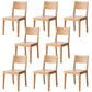 Nordic Armless Backrest Wood Chair with Wooden Legs for Dining Room Natural Oak 8 Piece Set Clearhalo 'Dining Chairs' 'Dining Tables & Seating' 'dining_chair' 'furn' 'furn_dining_chair' 'Furniture' 'Kitchen & Dining Furniture' 7589362