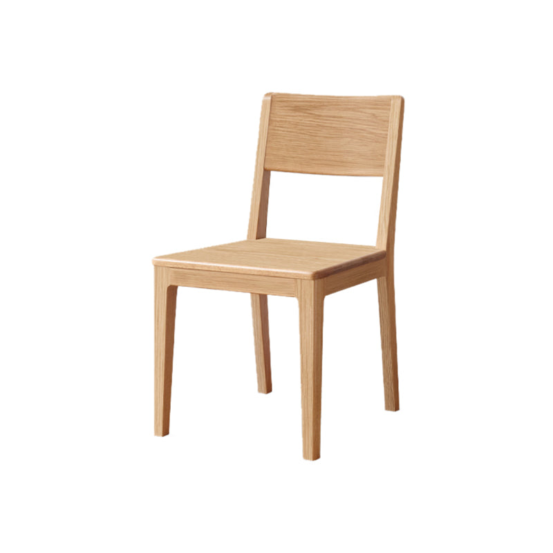 Nordic Armless Backrest Wood Chair with Wooden Legs for Dining Room Natural Ash 1 Piece Clearhalo 'Dining Chairs' 'Dining Tables & Seating' 'dining_chair' 'furn' 'furn_dining_chair' 'Furniture' 'Kitchen & Dining Furniture' 7589363