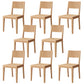 Nordic Armless Backrest Wood Chair with Wooden Legs for Dining Room Natural Ash 8 Piece Set Clearhalo 'Dining Chairs' 'Dining Tables & Seating' 'dining_chair' 'furn' 'furn_dining_chair' 'Furniture' 'Kitchen & Dining Furniture' 7589367
