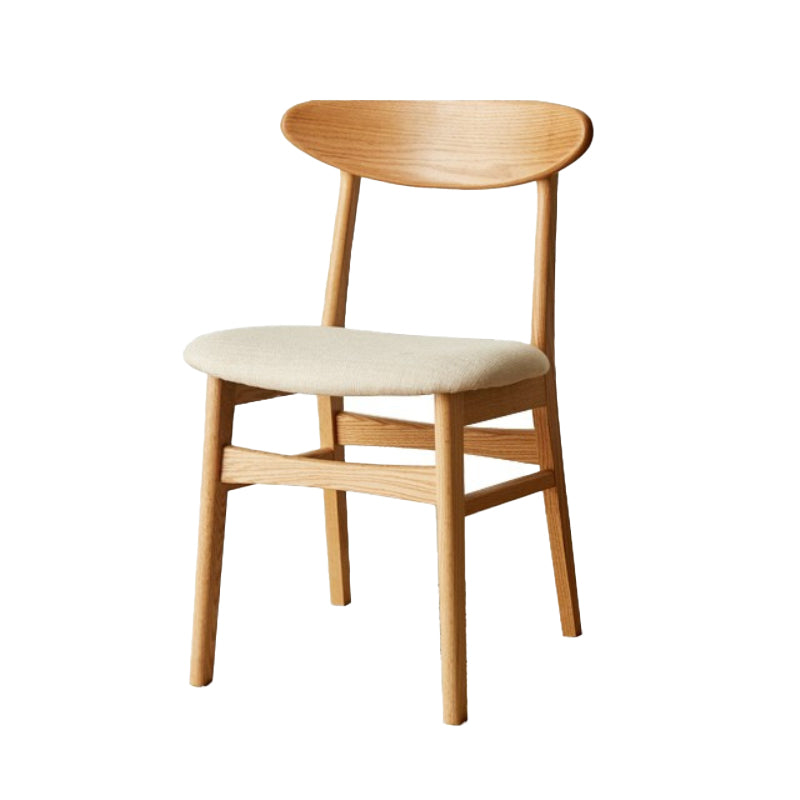 Contemporary Open Side Dining Chair Wooden Upholstered Chair for Dining Room