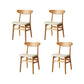 Contemporary Open Side Dining Chair Wooden Upholstered Chair for Dining Room