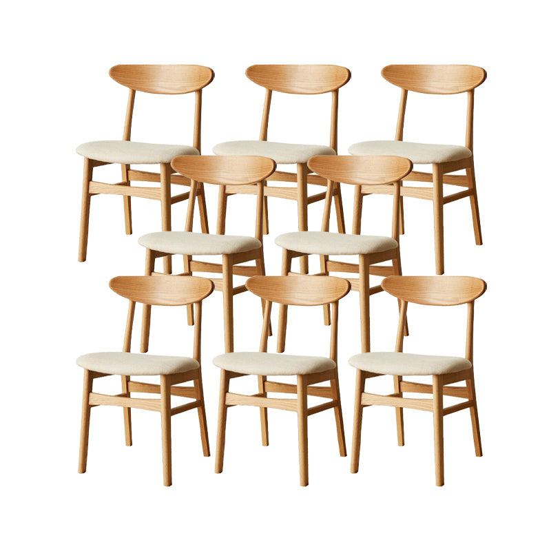 Contemporary Open Side Dining Chair Wooden Upholstered Chair for Dining Room