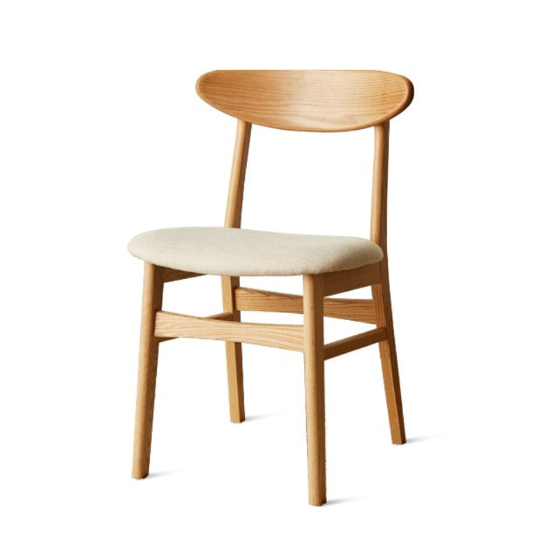 Contemporary Open Side Dining Chair Wooden Upholstered Chair for Dining Room