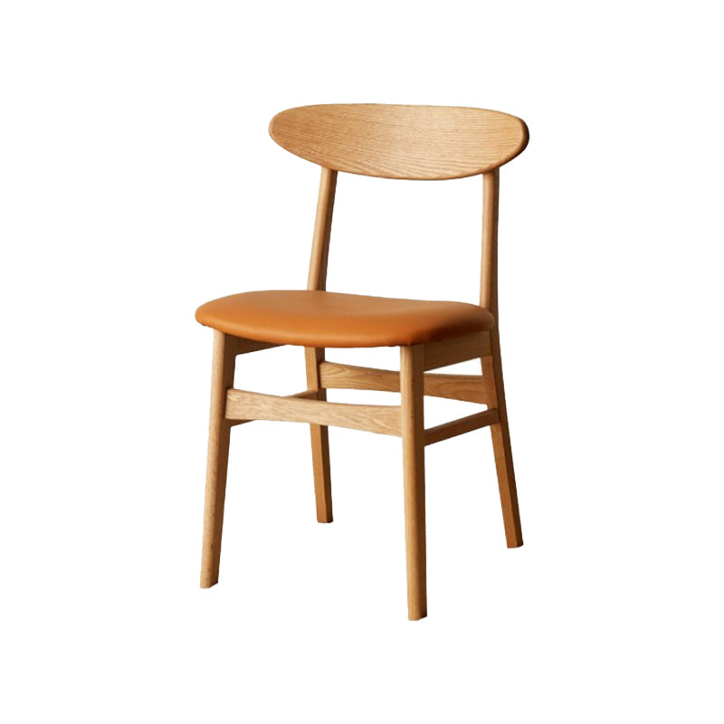 Contemporary Open Side Dining Chair Wooden Upholstered Chair for Dining Room