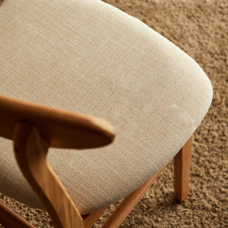 Contemporary Open Side Dining Chair Wooden Upholstered Chair for Dining Room