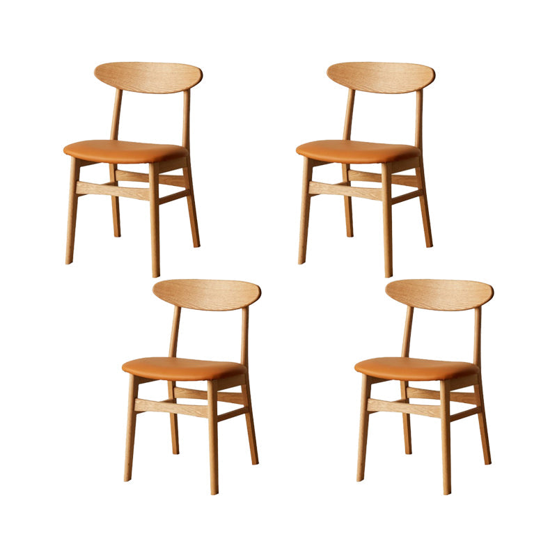 Contemporary Open Side Dining Chair Wooden Upholstered Chair for Dining Room