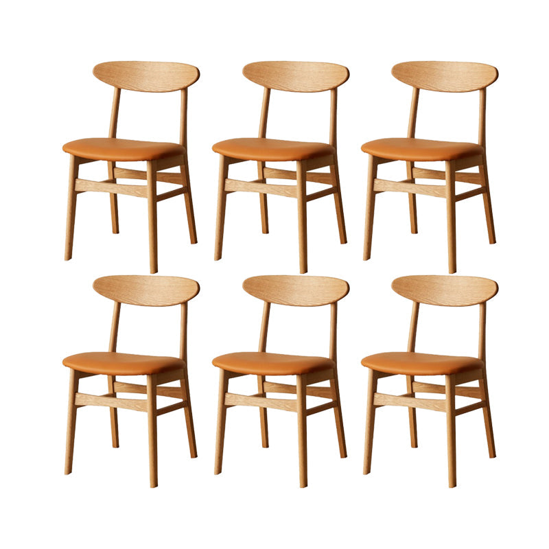 Contemporary Open Side Dining Chair Wooden Upholstered Chair for Dining Room