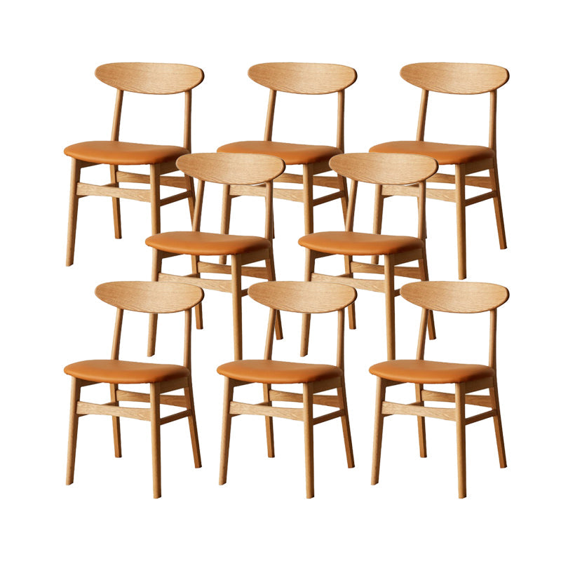 Contemporary Open Side Dining Chair Wooden Upholstered Chair for Dining Room