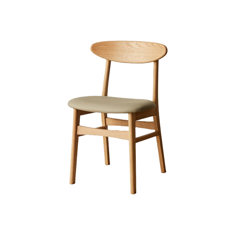Contemporary Open Side Dining Chair Wooden Upholstered Chair for Dining Room