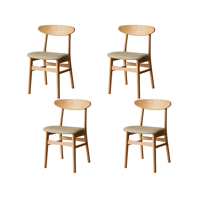 Contemporary Open Side Dining Chair Wooden Upholstered Chair for Dining Room