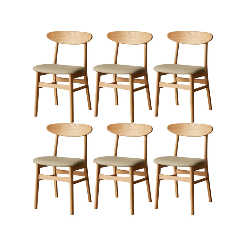 Contemporary Open Side Dining Chair Wooden Upholstered Chair for Dining Room